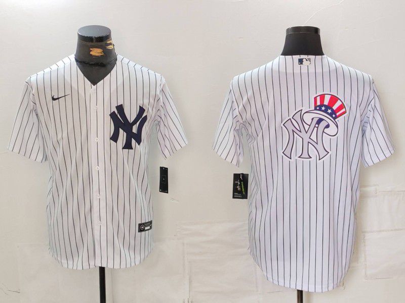 Men New York Yankees Blank White Stripe Game 2024 Nike MLB Jersey style 6->new york yankees->MLB Jersey
